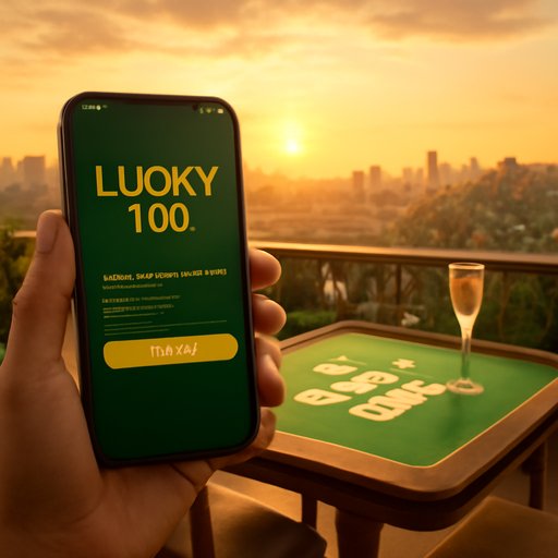 lucky 100 موبائل پر لاگ اِن اسکرین